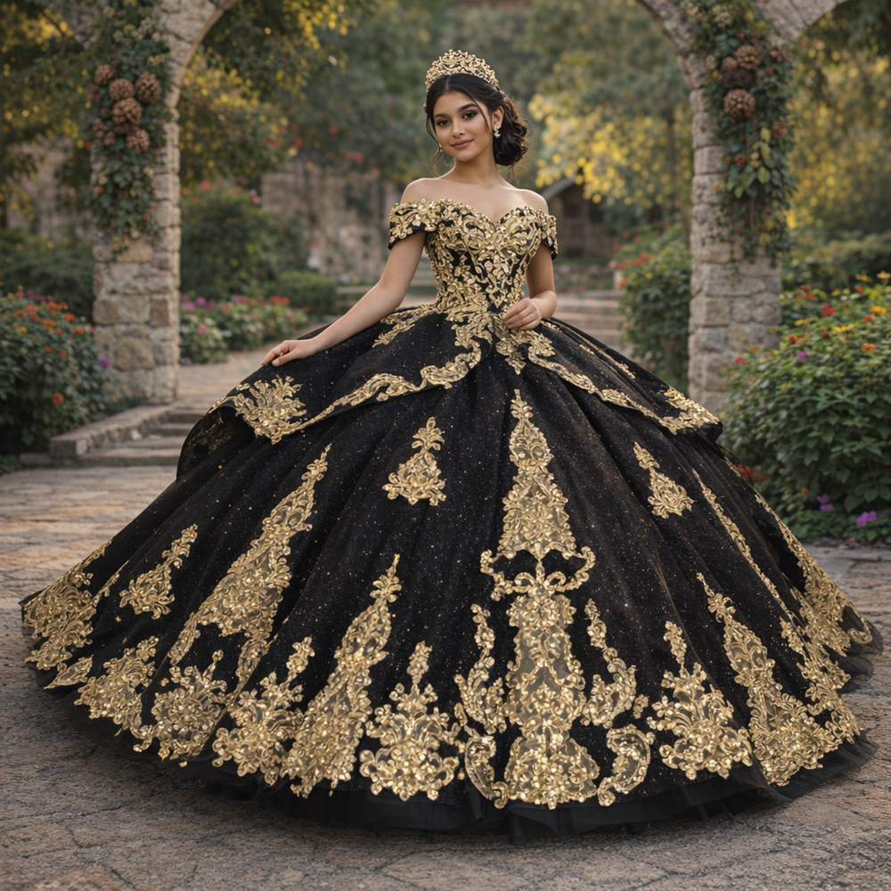 Black Lace Overlay Wedding Dress - Elegant New Design