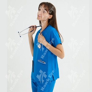 Logo personnalisé OEM vêtements de travail salon de beauté infirmière uniforme haut médical gommage uniformes hospitaliers hommes femmes hauts gommages - Product Image 4