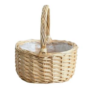 Cesta de flores de ratán de Vietnam hecha a mano, cesta de campo Vintage, personalizable y de varios tamaños para bodas, fiestas, celebraciones - Product Image 1