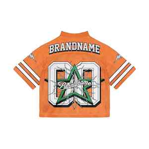 Fabricant personnalisé, maillots de foot d'été vintage américains respirants, maille tricotée surdimensionnée, col en V, boxy de football, France - Product Image 2