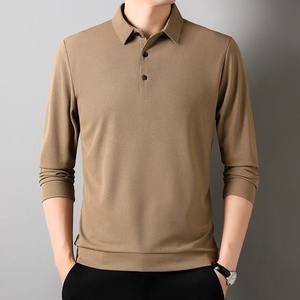 Diseño personalizado transpirable para hombre para Polos de algodón suave de talla grande patrón sólido cuello alto venta directa de fábrica informal - Product Image 6