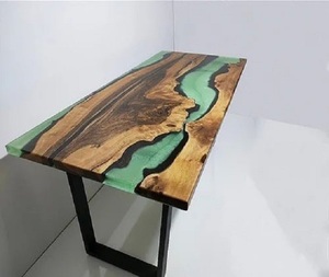 Mesa de comedor de Río transparente de madera maciza de resina epoxi Mesa de resina epoxi para uso en restaurantes y hoteles de F S International - Product Image 4
