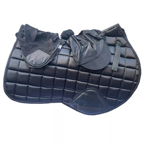 Juego de Sudadero para Salto Ecuestre Estilo Occidental Hardihood International HI-SP-28, Satinado, Antideslizante, con Cubierta para Casco de Equitación y Forro - Product Image 5