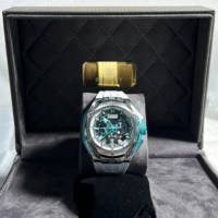 Montre unisexe à mouvement automatique mécanique, boîtier en acier inoxydable, cadran en cristal rond, résistance à l'eau 5 BAR, avec boucle Tang