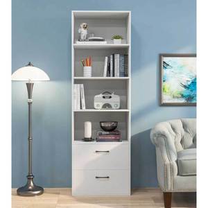 Étagère pliable en bois de caoutchouc 60x32x190cm avec tiroirs, style minimaliste pour la maison, le bureau, l'atelier, le salon, la chambre, l'escalier - KS68249 - Product Image 4