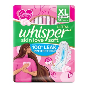 Serviettes hygiéniques féminines en coton Whisper ultra fines en tissu non tissé - Product Image 1