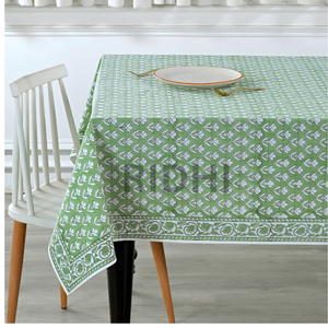 2025 Tendance À La Main Bloc Imprimer Nappe Verdant Floral Bordure Conception pour Les Événements De Mariage Et La Maison Ferme - Product Image 3