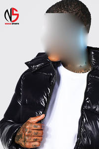 Veste matelassée de haute qualité, noire, coupe-vent, chaude, avec poche, logo personnalisé, veste d'hiver pour homme, veste d'extérieur - Product Image 6