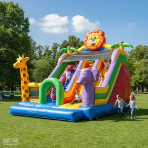 Tobogán Inflable Grande con Temática de Zoológico para Parques de Diversiones - Product Image 3
