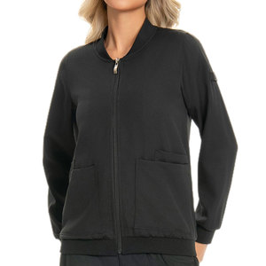 Veste médicale unisexe à fermeture éclair sur le devant, vêtements de travail pour le personnel des hôpitaux et des cliniques, tissu extensible, OEM ODM, marque privée - Product Image 1