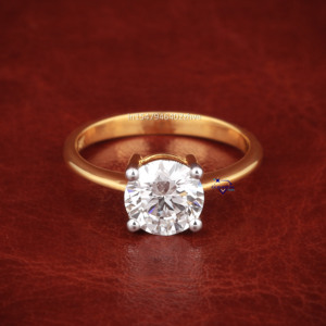 Romantique 14KT solide or jaune Moissanite diamant Solitaire bague de fiançailles pour les femmes cadeau de mariage Collection de fête - Product Image 1