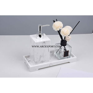 Plateau de Service en Marbre Vente à Chaud Plateau en Marbre Vaisselle et Assiettes Fournitures à Bas Prix Exportateur de Luxe Gris et Blanc - Product Image 6