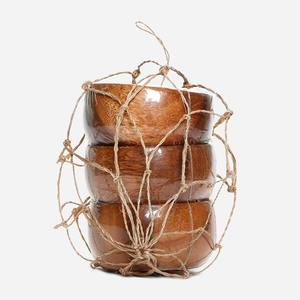 Ensemble de 3 bols de service modernes pour la maison, l'hôtel, le Restaurant, pour servir la soupe, des bols de forme carrée, des bols à salade en bois de couleur marron - Product Image 6