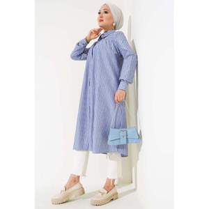 Camisa Casual Larga Rayas Índigo - Product Image 4