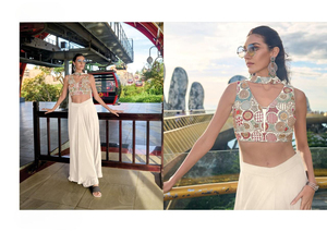 คอลเลกชันผ้าชินอนและงานเย็บปักถักร้อยขนาดใหญ่ดีไซน์ใหม่คอลเลกชัน lehenga choli - Product Image 6