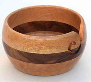 Bol de fil rayé en palissandre fait main haute résistance bol à tricoter élégant Style cadeau en bois pour la décoration de magasins de fils et de fibres - Product Image 2