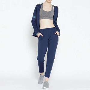 Conjunto de chándal liso de algodón para mujer Venta al por mayor Sudadera con capucha y pantalones de dos piezas Casual Loungewear Jogging Activewear Logotipo personalizado - Product Image 2