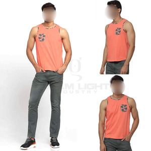Buen vendedor Diseño único Tacto suave en color naranja Alta calidad a precio razonable Culturismo Hombres Fitness Wear Tank Top - Product Image 6