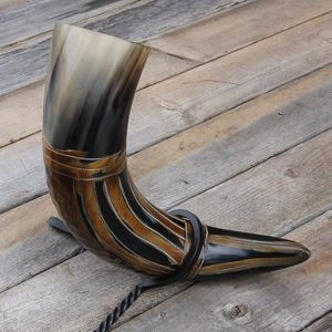 Cuerno para beber vikingo con estilo premium con soporte, cuerno para beber vikingo de alta calidad con aceptación personalizada para fiesta de Navidad - Product Image 3