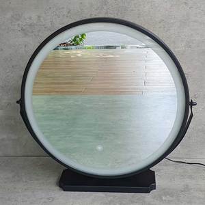 GNG014 Single-Sided Round Black LED-Lighted Desktop Makeup <b>Mirror</b> <b>Compact</b> and Foldable with Illuminated Feature - Product Image 6