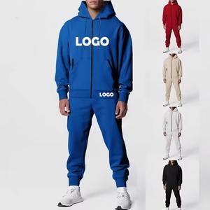 Conjunto de pantalones de chándal personalizados con capucha, chándales para correr de dos piezas para hombres, fabricantes de ropa de invierno para hombres - Product Image 2