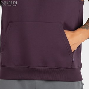 Logo personnalisé entraînement débardeurs à capuche sport lavage à l'acide sans manches à capuche de haute qualité poids lourd sans manches à capuche réversible - Product Image 5