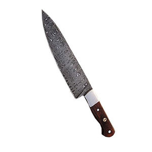Couteau de chef de cuisine personnalisé manche en acier couteaux damas manche en bois fait main prix inférieur couteau de chef de taille personnalisée - Product Image 5