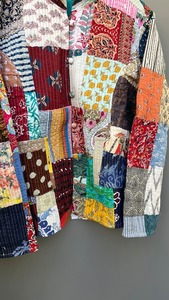 Chaqueta de algodón reversible, chaqueta acolchada de algodón para mujer, chaqueta acolchada, Chaqueta corta de retazos, chaqueta hecha a mano - Product Image 6