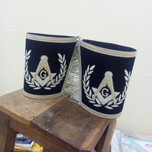 Masonic regalia Master Mason Lodge cuffs สีน้ำเงินเข้ม BLUE-HSE - Product Image 6