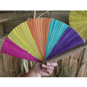 Abanico de Hoja de Palma/Abanicos Plegables de Papel de Bambú, Agarre Manual, Artesanía Vietnamita, Plegable, Coleccionable, Regalo, Recuerdos de Fiesta, Decoración DIY - Product Image 2
