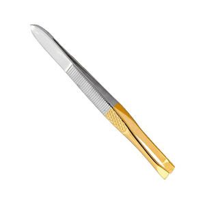 Pinzas de Depilación con Punta Inclinada Dorada de 3 Pulgadas con Diseño Ergonómico y Pinzas para Eliminar el Vello - Product Image 5