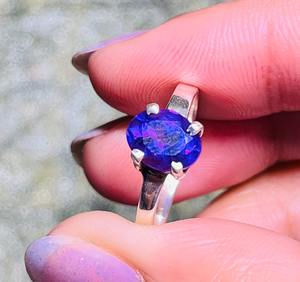 แหวนพลอยอเมทิสต์ตัดวงรีอเมทิสต์ธรรมชาติเครื่องประดับเงินสเตอร์ลิงพร้อมเพชรสำหรับงานแต่งงาน - Product Image 2