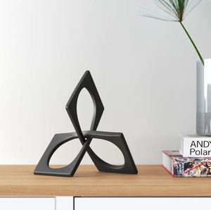 Sculpture en métal de conception carrée reliée, argentée, fabriquée en Inde, décoration d'intérieur, décoration de table, hôtel de luxe, restaurant - Product Image 3