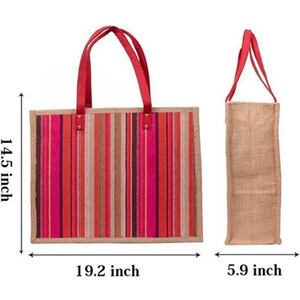 Eco-Friendly Jute Burlap Tote <b>Bags</b> Customized Printed Dyed with Cotton Tape Handle Logo Patterned PC <b>Material</b> - Product Image 2