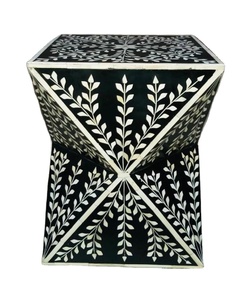 De SCI fabriqué à la main forme cylindrique MDF os incrustation tabouret en gros os moderne bonne qualité salon tabouret pour chambre - Product Image 3