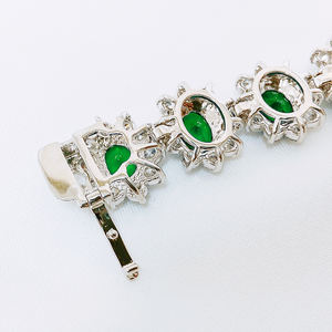 Cubic Zirconia Luxury Bracelet , Fashion Trendy CZ Bracelet , Jewelry For Women <b>Men</b> Kids . <b>Copper</b> Brass Silver Party Prom - Product Image 2