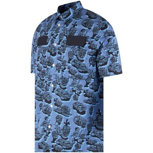 Vacances sur mesure unisexe partout imprimé bouton vers le haut à manches courtes chemise hawaïenne coton plage T-shirts pour les hommes - Product Image 3