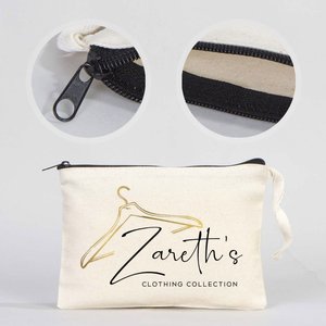 Bolsa de Algodón Resistente con Cierre, 8W X 6H, Sin Forro, Bolsa de Mano para Mujer, Bolsa de Almacenamiento para Suministros de Scrapbooking, Embalaje para Papelería - Product Image 3
