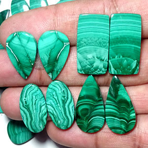 Par de Malaquita Natural, Cabujón de Piedras Preciosas Sueltas, Mezcla de Forma y Tamaño, Lote de Piedras Preciosas, Fabricación de Joyas - Product Image 4