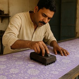 Bolsa de Maquillaje Artesanal de Algodón con Cierre, Diseño Floral, Acolchada, Portátil, Organizador de Viaje - Product Image 2
