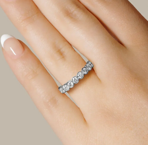 ชุดแหวนเพชรโมอิสซาไนต์สำหรับงานแต่งงานแหวนเงินสเตอร์ลิงสำหรับงานปาร์ตี้ - Product Image 4