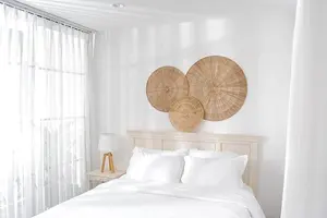 Modern Design Home Interior Rattan <b>Wall</b> <b>Art</b> <b>Natural</b> Color Hanging Vintage Style <b>Wall</b> <b>Art</b> for Home Decorate St of 3 Wal Hanging - Product Image 4