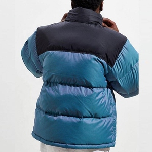 Puffer <b>Jacket</b> Canvas <b>Waterproof</b> Quilted Bubble <b>Padding</b> Custom Polyester Outdoor Coat Stand Collar Hooded Reversible Men's Winter - Product Image 6