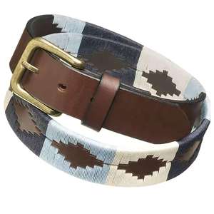 Personnalisable équestre équin Polo ceinture en cuir hommes boucle ardillon haut Grain cuir broderie Sport ceinture équitation fournitures - Product Image 3