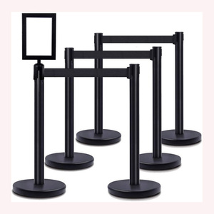 Industrial-Grade <strong>Queue</strong> <strong>Management</strong> Stanchion with Brushed Steel Finish and Heavy Base Designed for High-Traffic Areas - Product Image 3