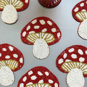 Sous-verres en verre perlé faits à la main de haute qualité - Sous-verres classiques pour boissons, support en polyester écologique (taille personnalisée), logo personnalisé - Product Image 3