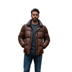 Chaqueta de Cuero para Hombre, Chaqueta de Invierno Cálida, Ropa de Calle, Chaqueta de Cuero de Alta Calidad para Hombre, Suministro de Fábrica - Product Image 1