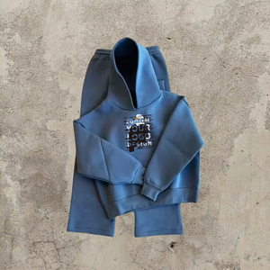 Survêtement en néoprène direct d'usine avec sweat à capuche et pantalons de survêtement Baggy Zip up disponibles pour la production OEM - Product Image 2