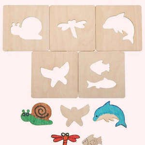 Plantillas de Dibujo de Madera Inspiradas en Montessori, 42 Piezas, Material PET, para Niños - Product Image 5