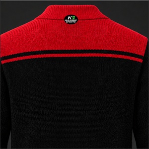Cárdigan de Punto Acrílico Personalizado Rojo y Negro de la Hermandad Delta Sigma para Mujer, con Botones, Manga Larga, Cuello en V, Alta Calidad - Product Image 4